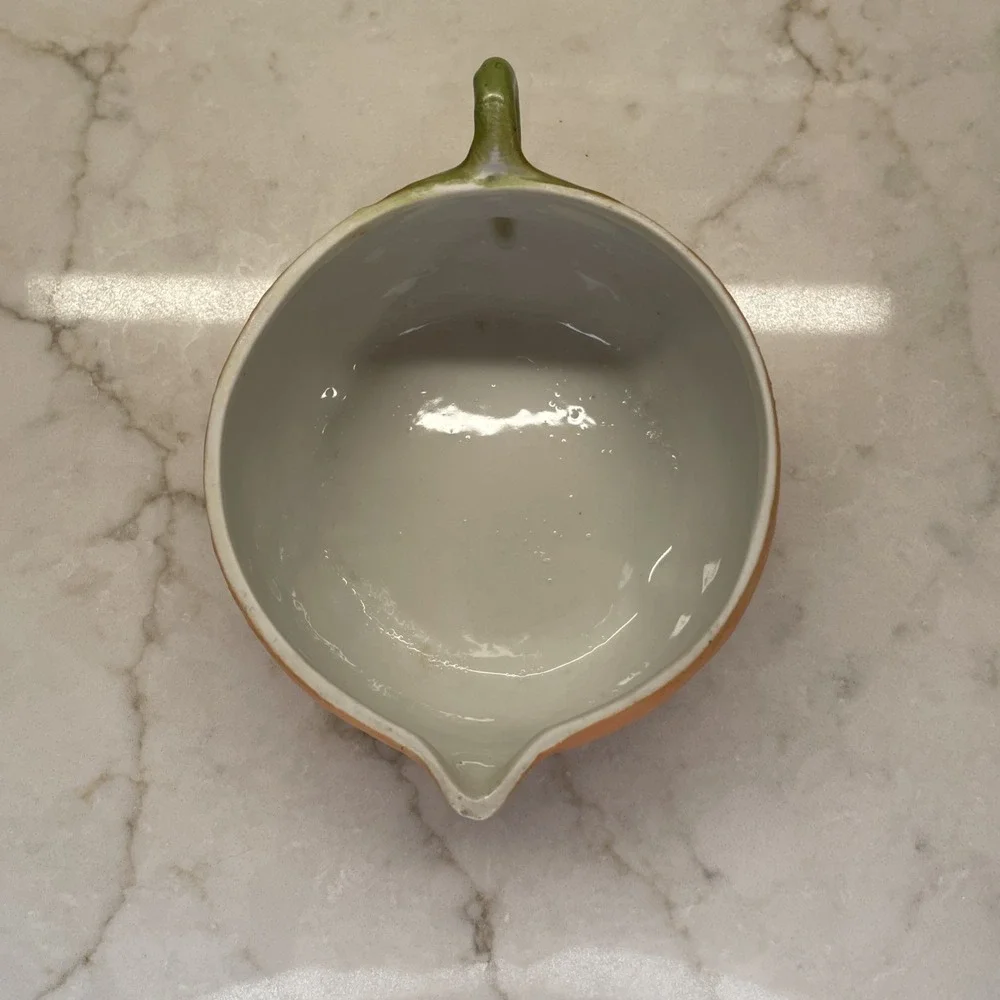 Vintage Ceramic Orange Citrus Juicer Reamer 2-Piece Mid Century Retro Unmarked